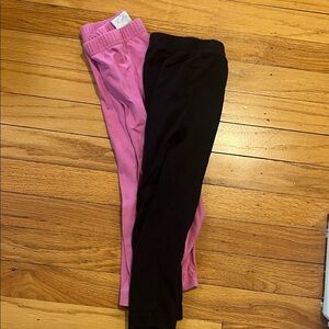 Kids Pink and Black Leggings.  3t Hanna Andersson.